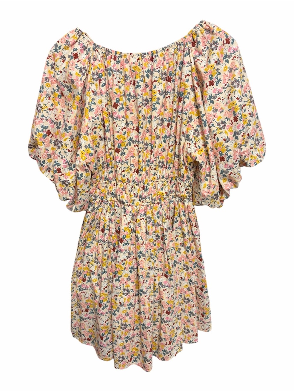 Mable Smocked Waist Mini Dress with Puff Sleeves Medium EUC - Picture 3 of 3